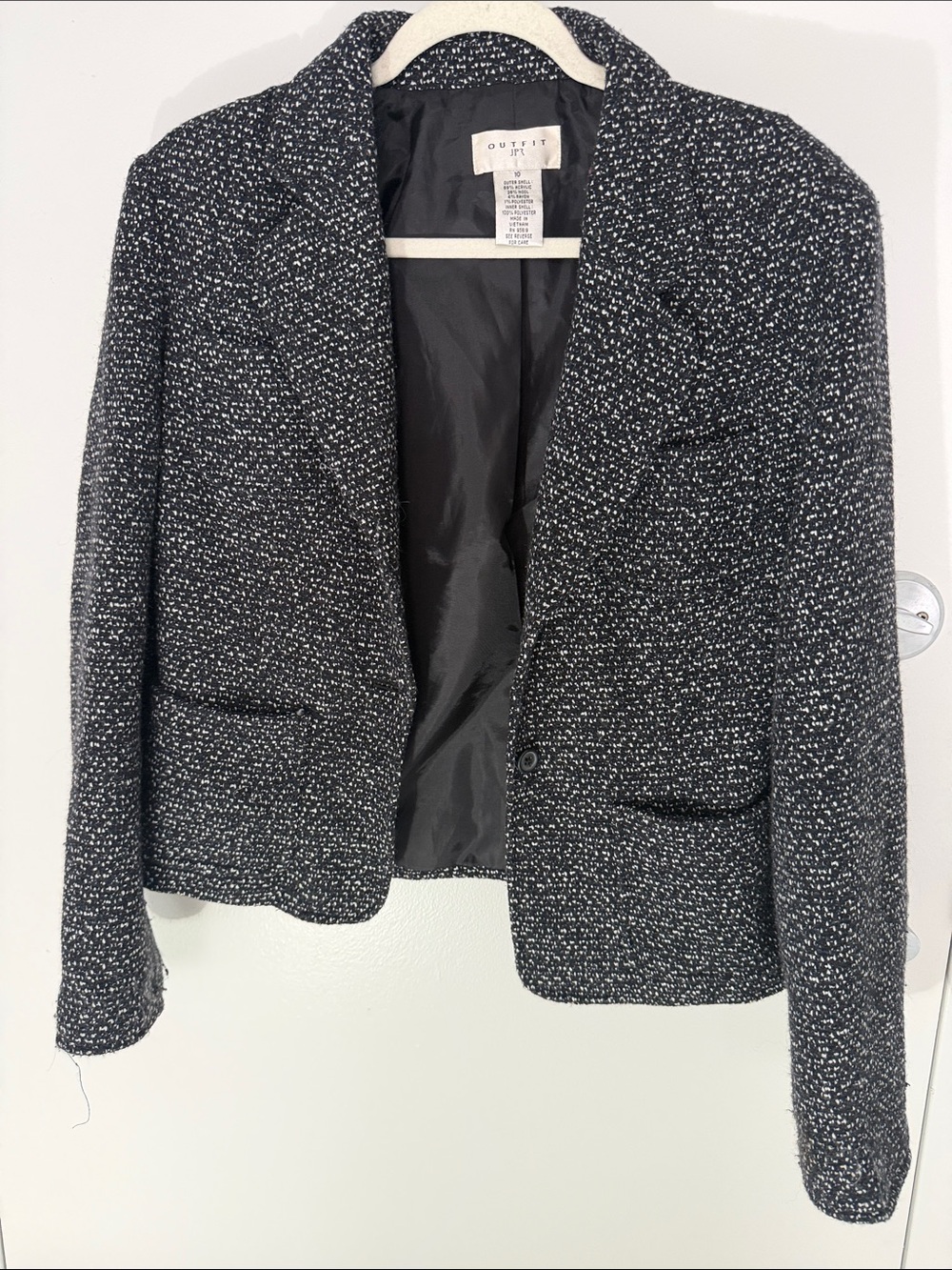 Black & White Tweed Blazer Set